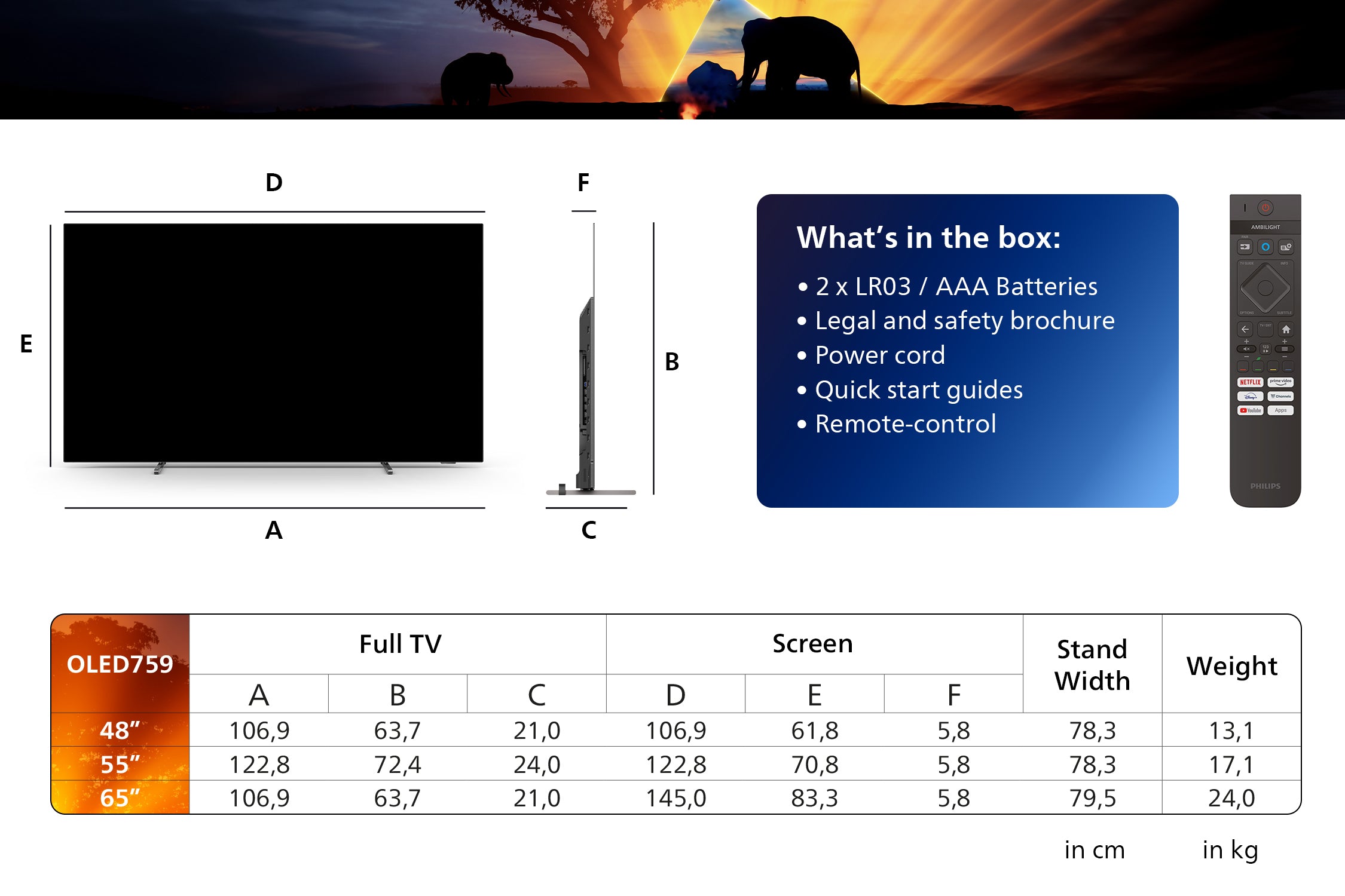 Philips 48OLED759/12 tv 121,9 cm (48") 4K Ultra HD Smart TV Wifi Chroom