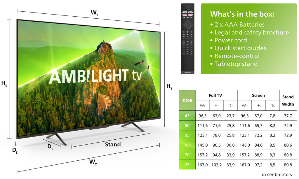 Philips 8100 series LED 43PUS8108 4K Ambilight-TV